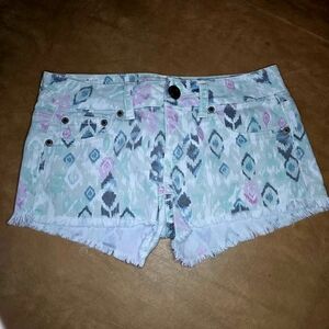 American Eagle Outfitters Pastel Patterned Jean Shorts
